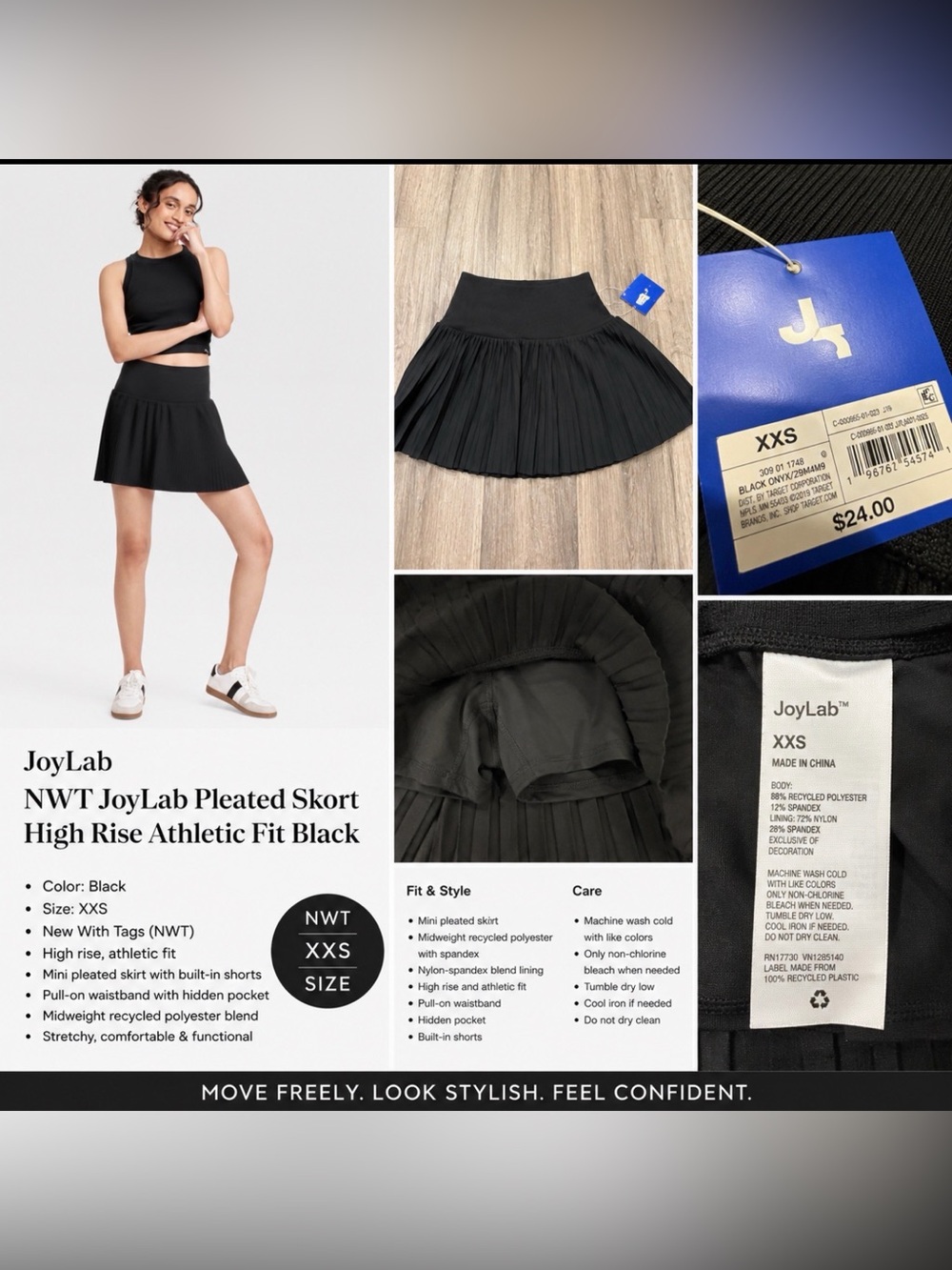 JoyLab Pleated Athletic Skort – XXS – NWT
